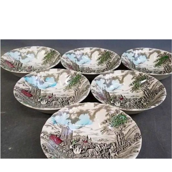 Vintage scenic dinner Bowl - Picture 2 of 10